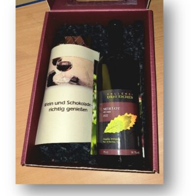 Geschenkpackung «Wein und Schokolade»